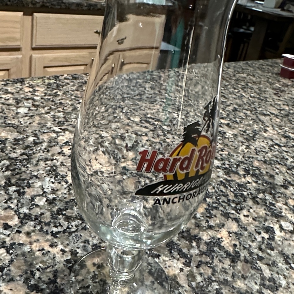 Hard Rock Cafe Hurricane Glass with Red and Black Logo - Picture 3 of 3